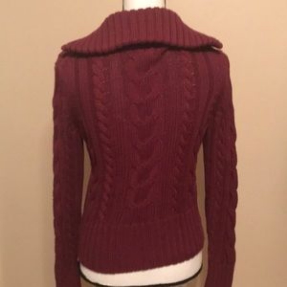 Banana Republic Zip Sweater Burgundy S - Picture 2 of 6